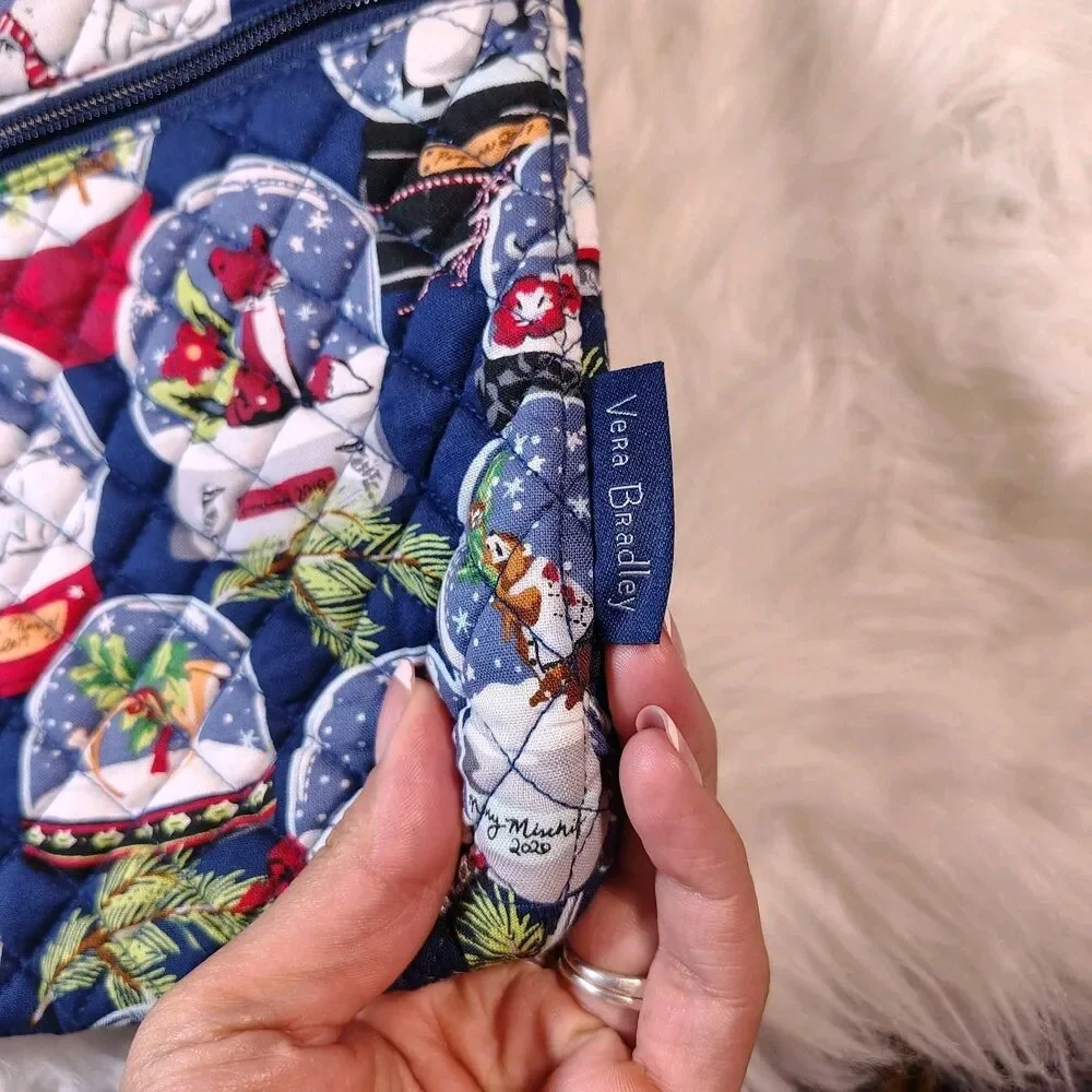 Vera Bradley Snow Globes Triple Zip Hipster  Purse NWTS
